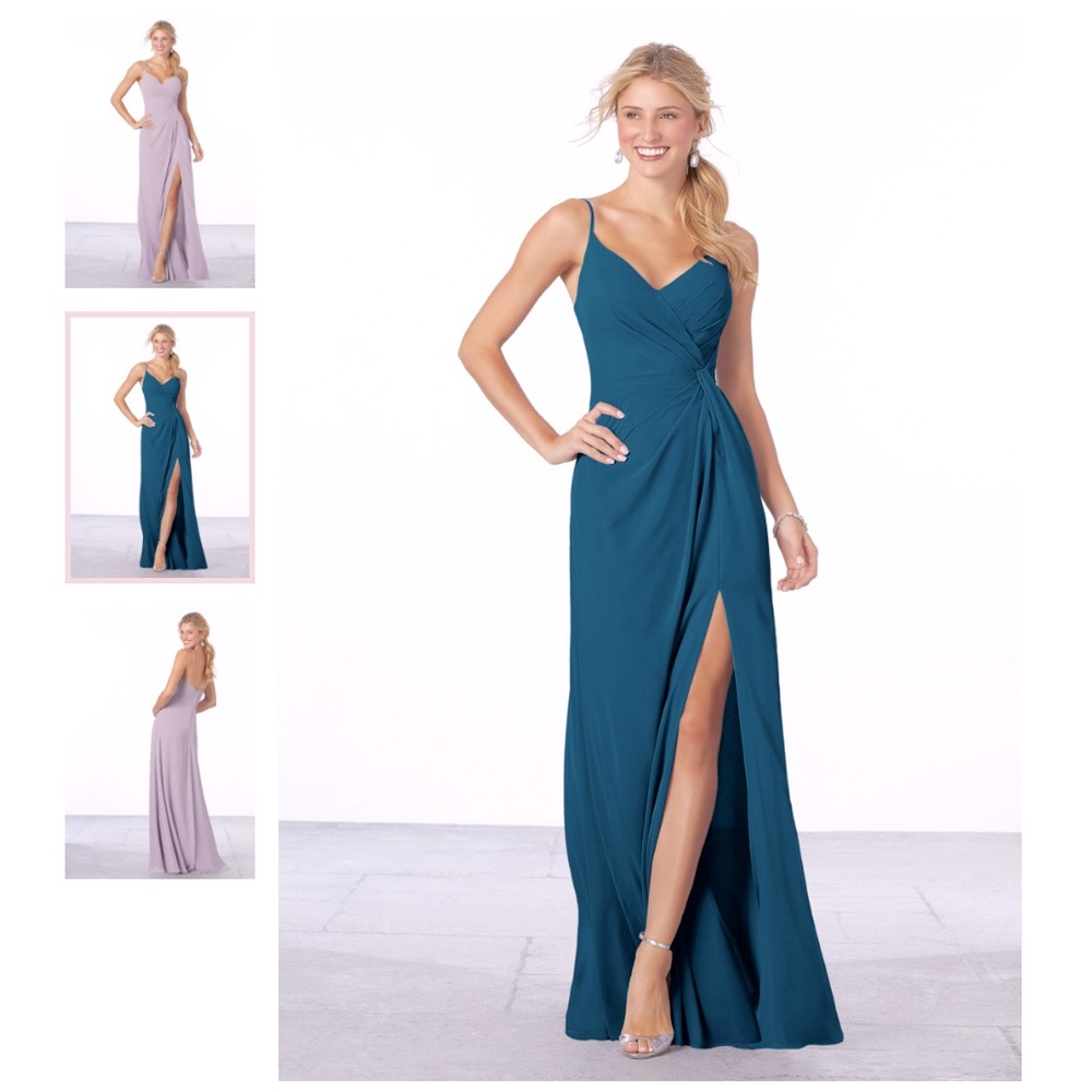 Morille Chiffon Bridesmaid Dress with Side Slit